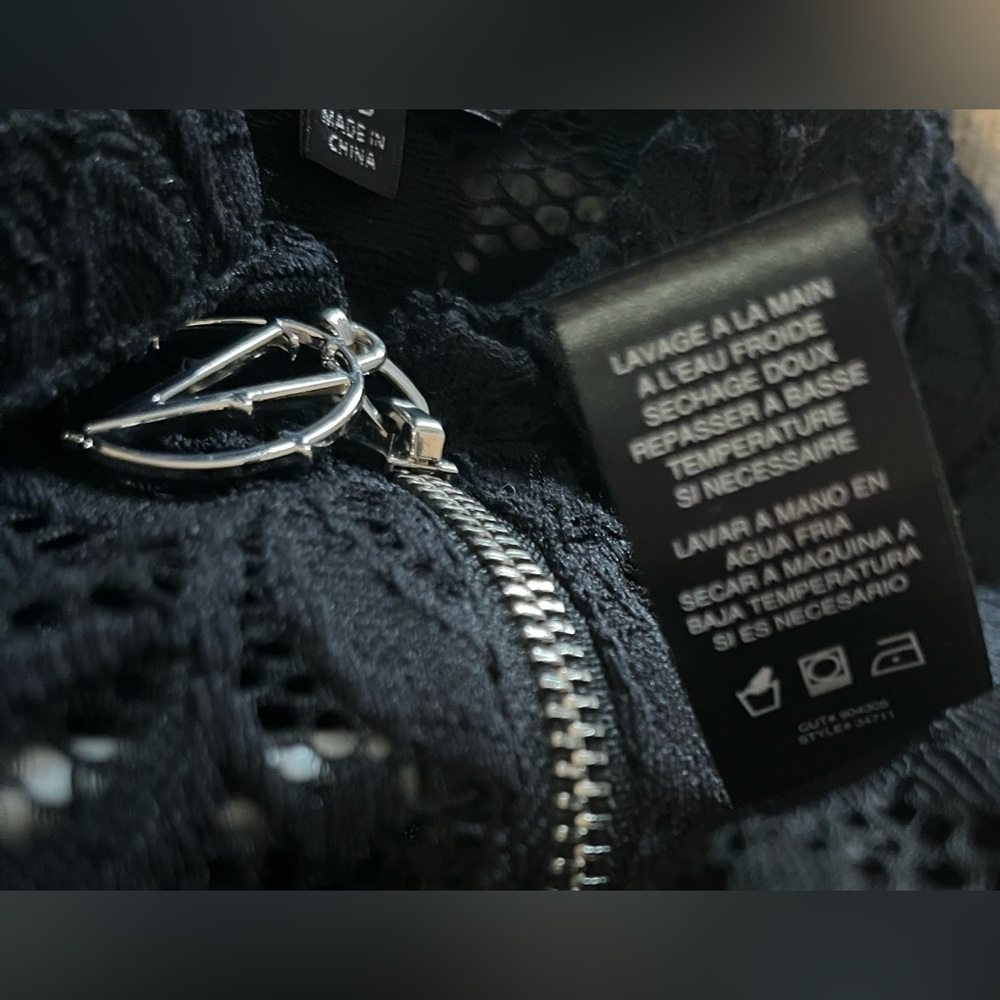 VERTIGO Collared Black Zip‐Up Lace Jacket Size‎ XS - Picture 9 of 10